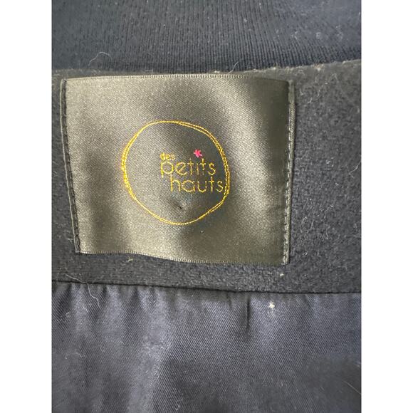 Des Petits Hauts MAURICETTE Stadium Coat Wool Marine Navy Size 1/Small - Picture 6 of 13